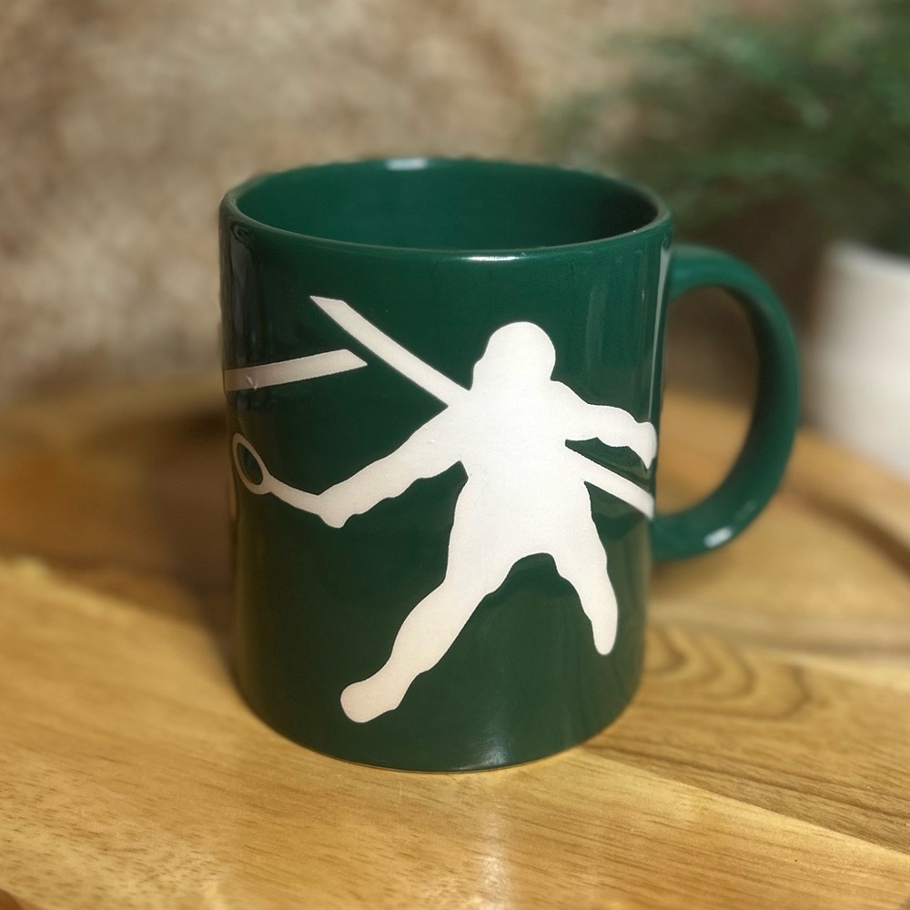 Waechtersbach Green Tennis Player Spain Textured Coffee Mug Cup